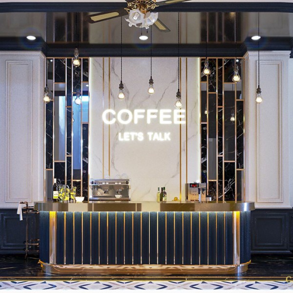 Mẫu thiết kế tiệm café phong cách Tân cổ điển.